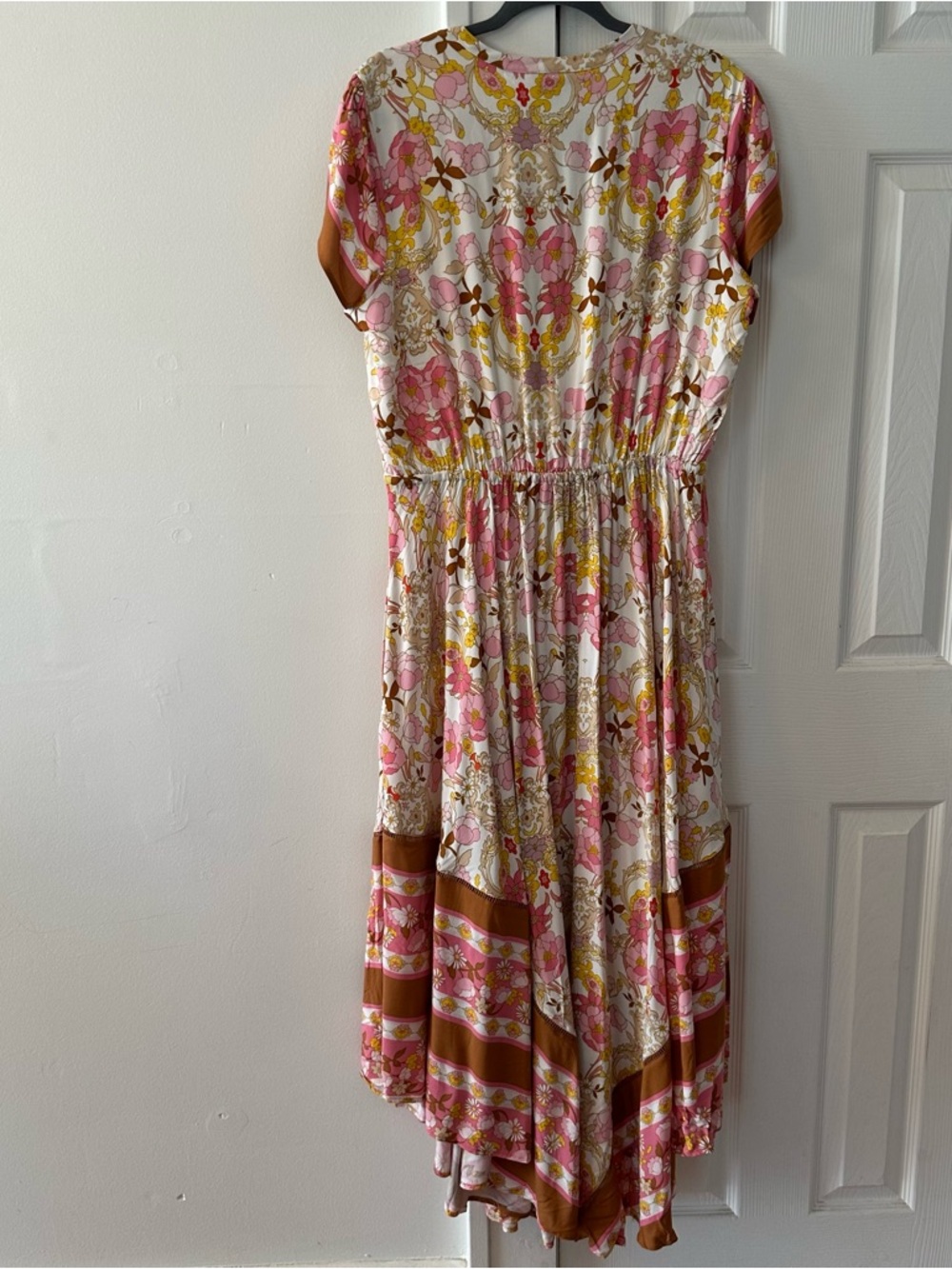 City Chic Boho Floral Paisley V-Neck Maxi Sky Dress, Viscose, Flowy, Western, 18 - Picture 9 of 16